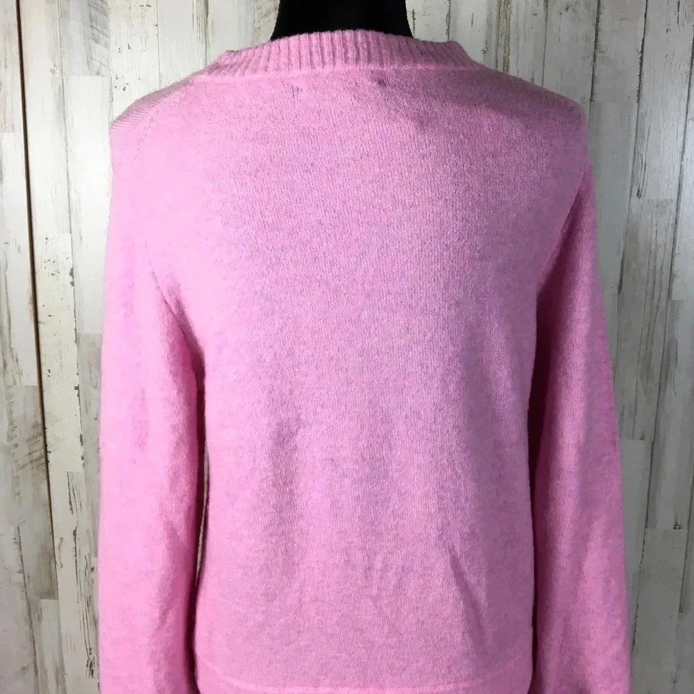 J. Crew Crewneck Sweater Supersoft Yarn Pink Top